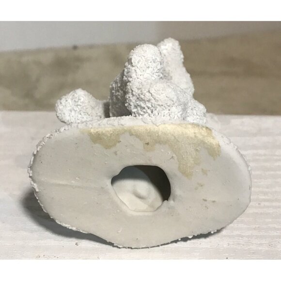 Ceramic Angel Figurine Blowing Kiss Textured Finish & Hand Painted Face 3.5” - Picture 3 of 4